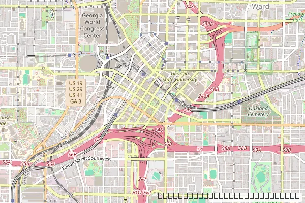 Map of a construction safety perimeter at Site B in Atlanta, GA, tracking 48 of 50 workers inside the geofenced zone with 2 outside