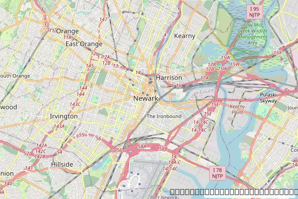 Map of a fleet management route corridor in Newark, NJ, showing vehicle VAN-011 flagged off route from corridor NORTH-02